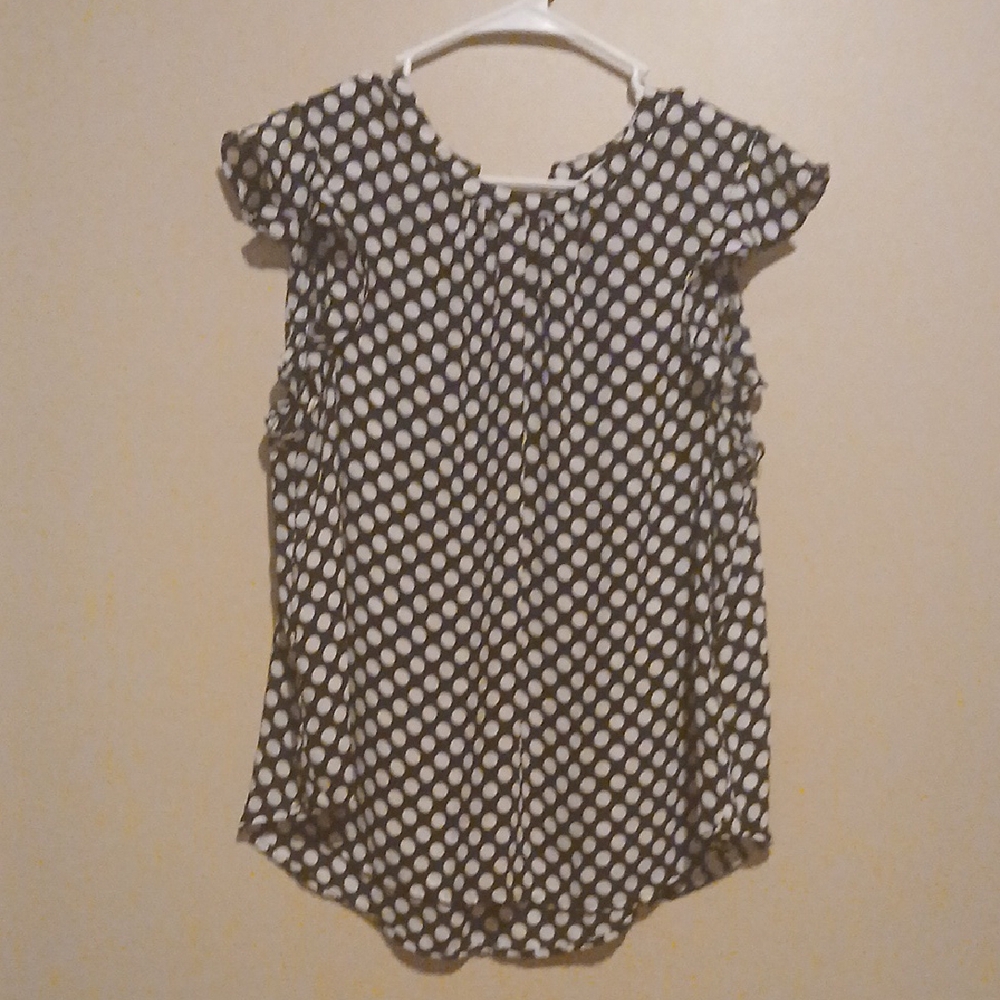 POPSUGAR Black and White Polka Dot Blouse